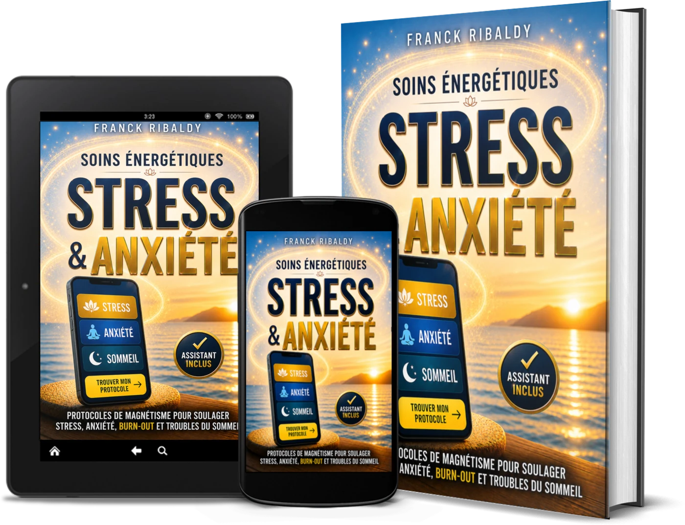 Le livre Soins Énergétiques — Stress & Anxiété sur liseuse, smartphone et format broché